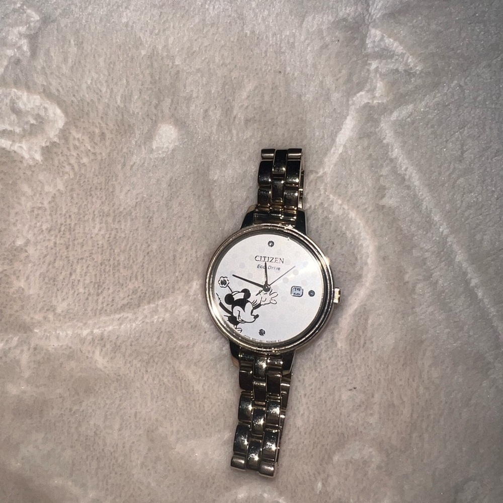 Citizen Women's Gold-tone Mickey Mouse Dial Bracelet Watch - Picture 2 of 3